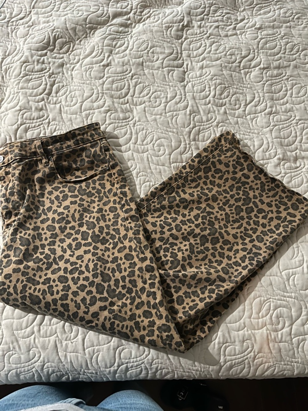 AE Stovepipe Leopard Print Women's Jeans Size 16 - Picture 2 of 7
